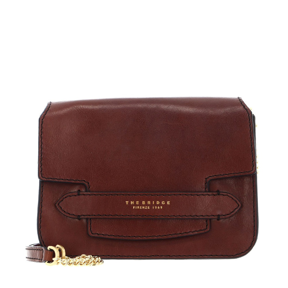 Borsa Donna Media a Spalla e Tracolla THE BRIDGE linea Lucrezia in Pelle Marrone