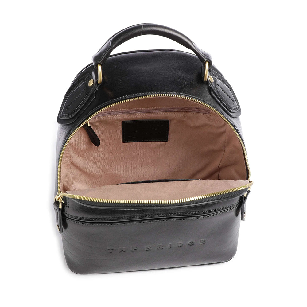 THE BRIDGE Damenrucksack Daphne-Linie aus schwarzem Leder
