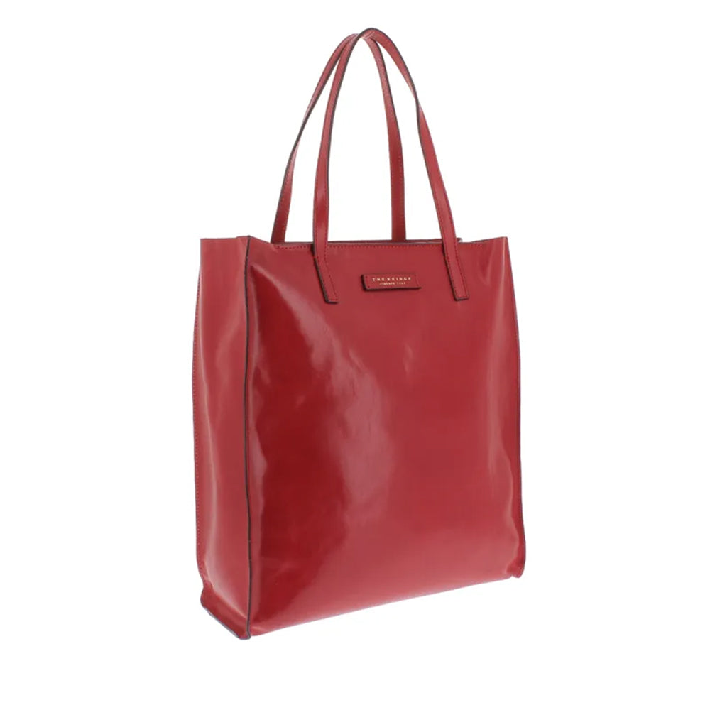 Borsa Donna Shopper Verticale THE BRIDGE linea Mirra in Pelle Rosso Flamenco