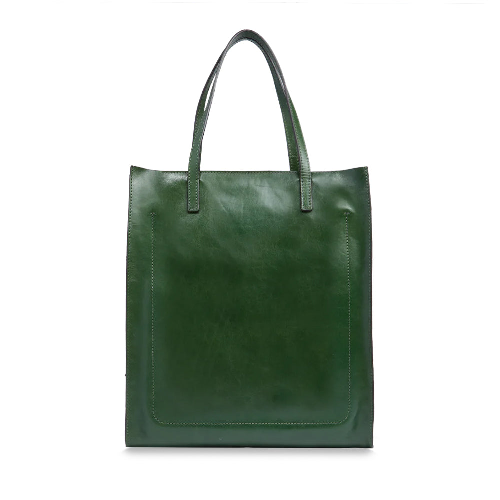 Borsa Donna Shopper Verticale THE BRIDGE linea Mirra in Pelle Verde Inglese