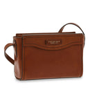 THE BRIDGE Damen-Umhängetasche aus braunem Leder der Angela-Linie