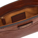 THE BRIDGE Damen-Umhängetasche aus braunem Leder der Angela-Linie