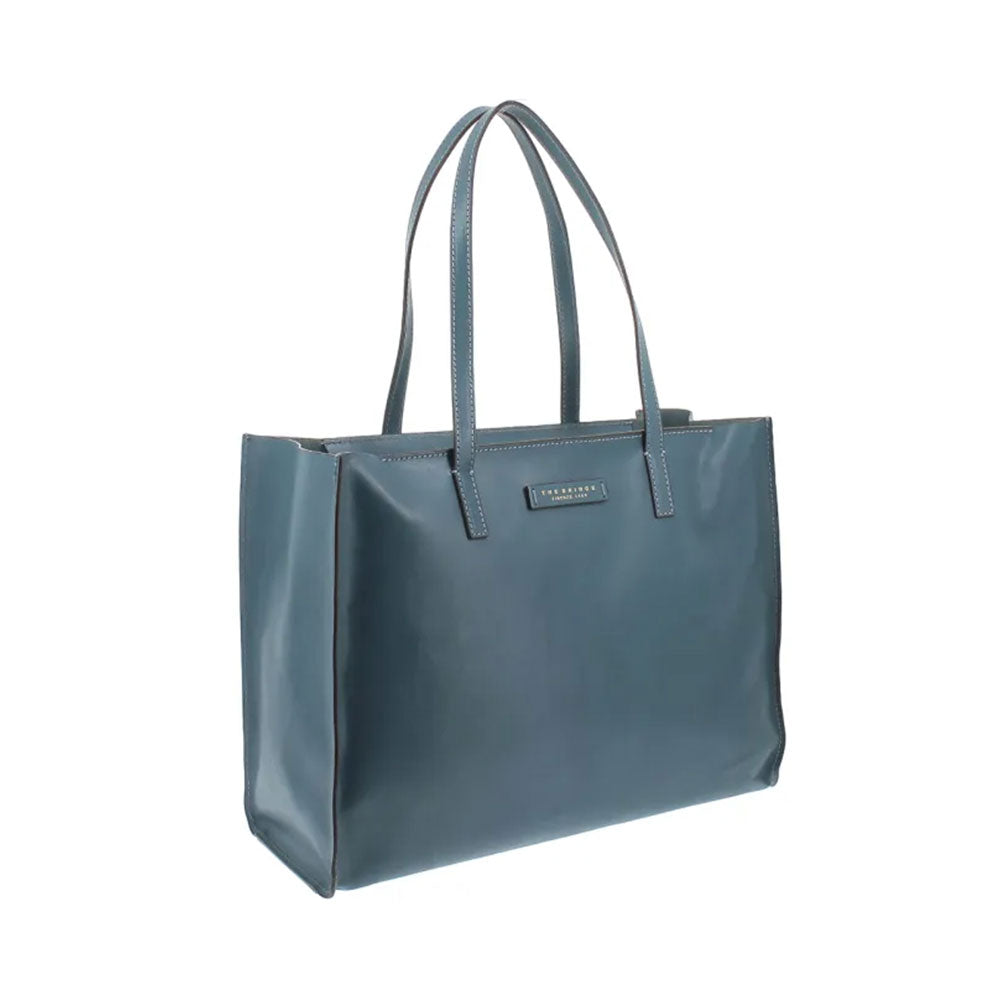 Borsa Donna Shopper THE BRIDGE Linea Mirra in Pelle color Sky