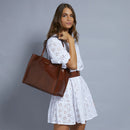 Borsa Donna Shopper THE BRIDGE Linea Mirra in Pelle color Berry