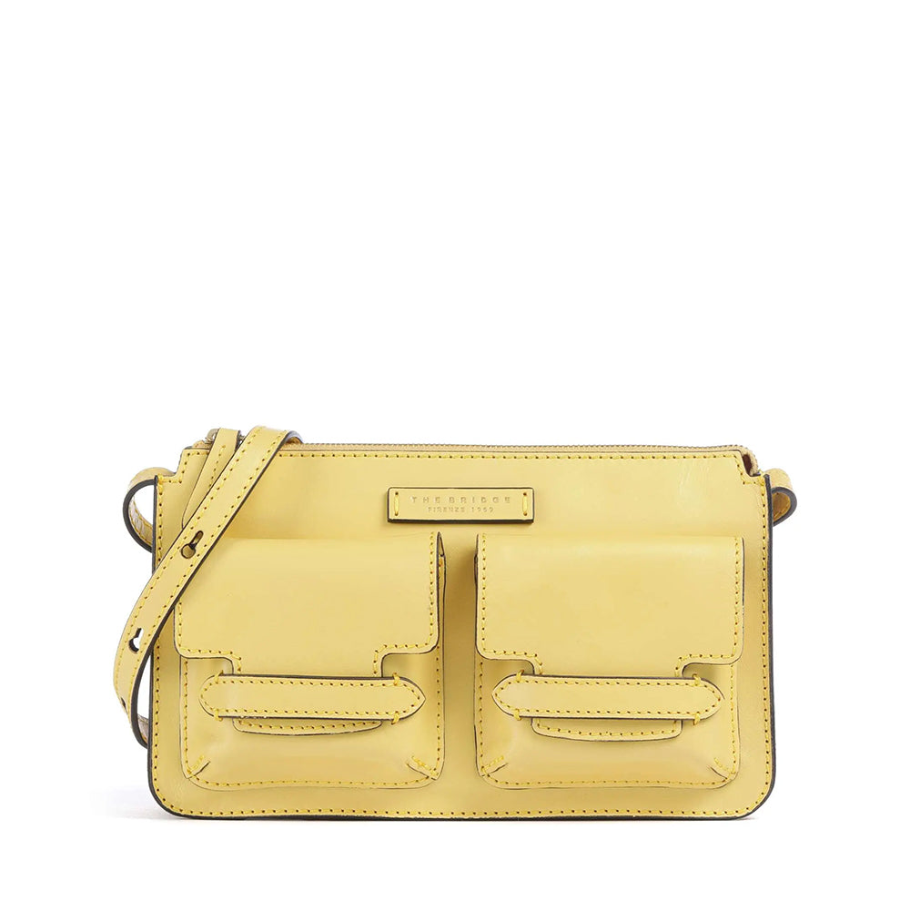 Borsa Donna a Spalla THE BRIDGE linea Lucrezia in Pelle Giallo Banana