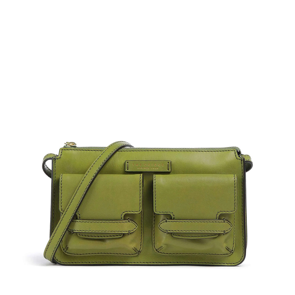 Borsa Donna a Spalla THE BRIDGE linea Lucrezia in Pelle Verde Pistacchio