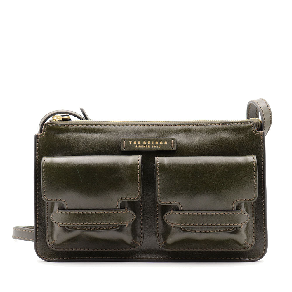 Borsa Donna a Spalla THE BRIDGE linea Lucrezia in Pelle Verde