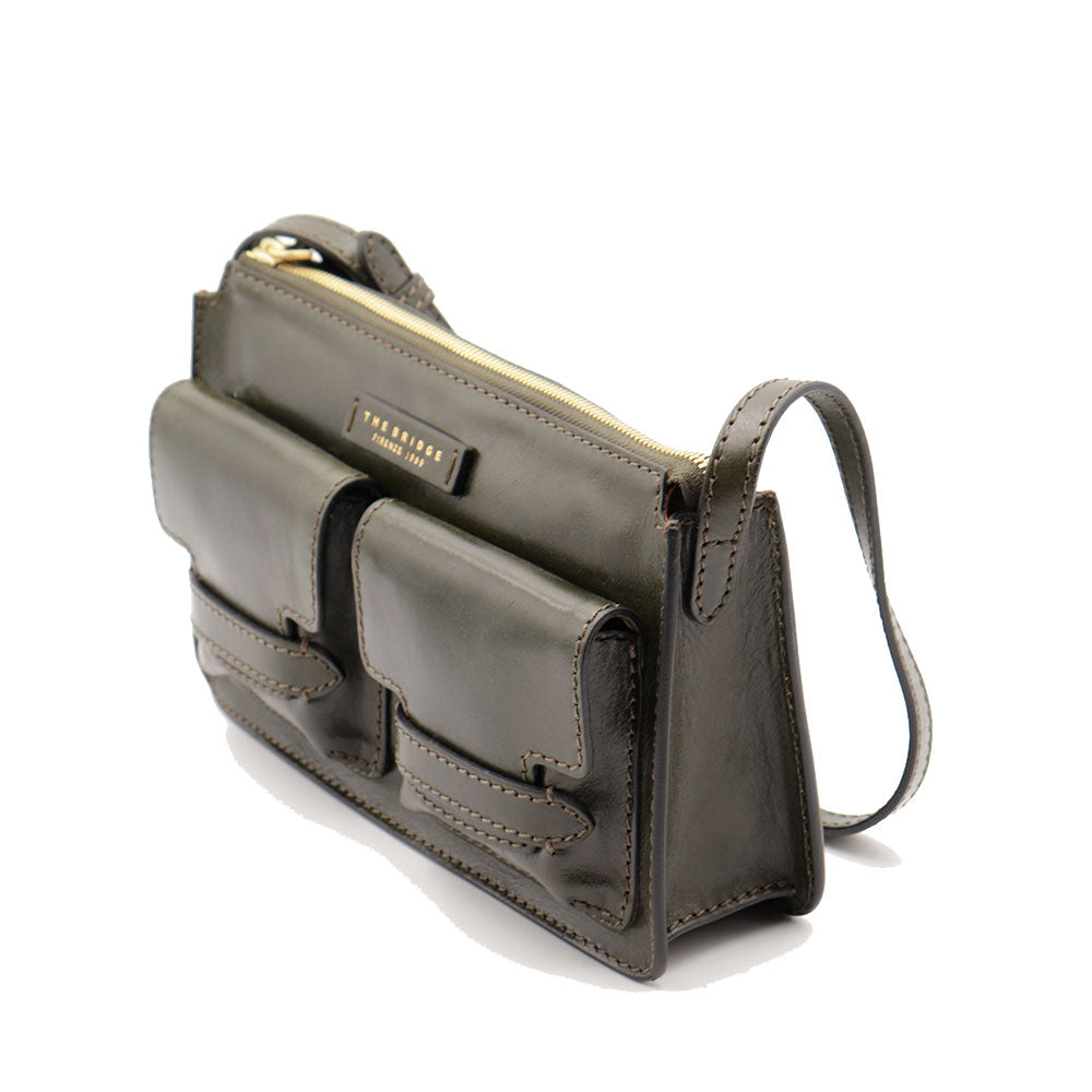 Borsa Donna a Spalla THE BRIDGE linea Lucrezia in Pelle Verde