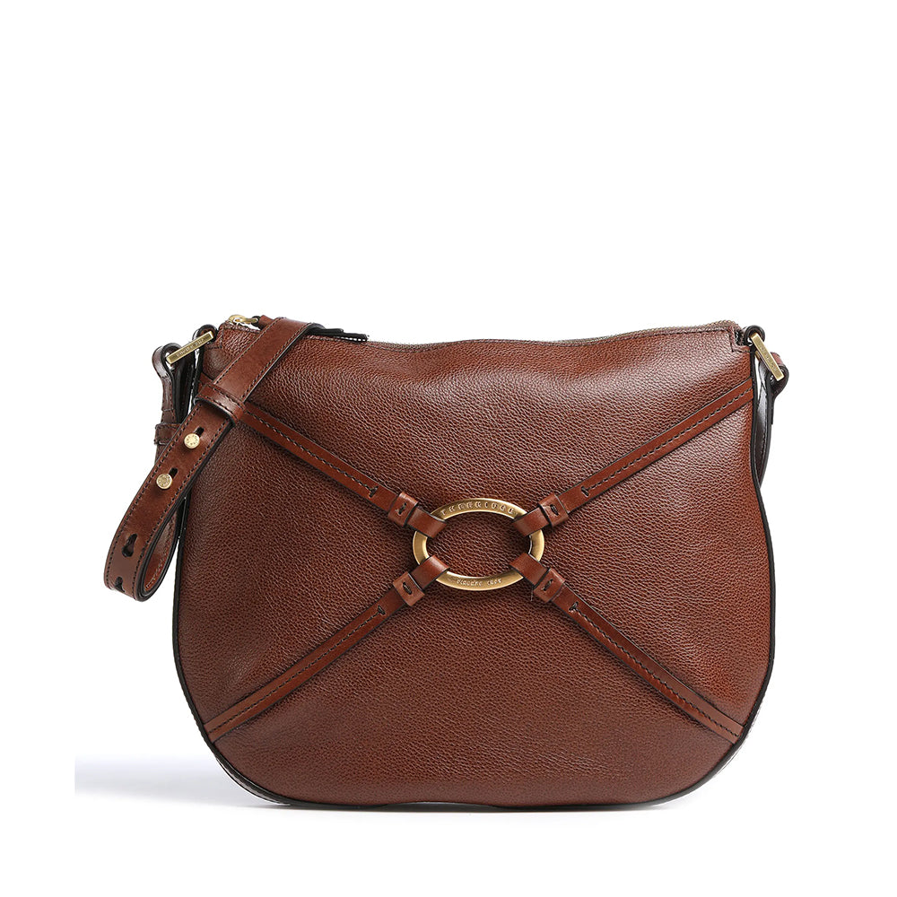 Borsa Hobo donna 13 vintage pelle marrone messenger tracolla