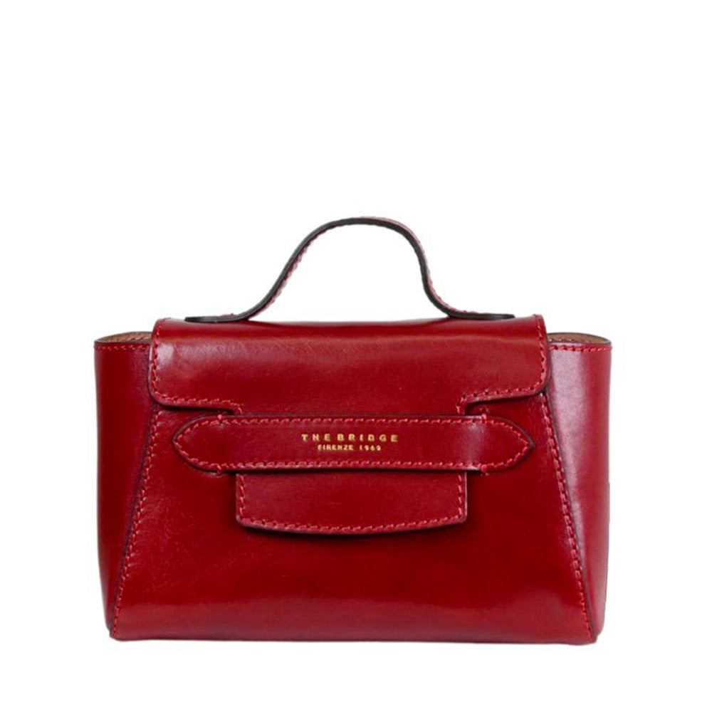 Borsa Donna a Mano con Tracolla THE BRIDGE linea Lucrezia in Pelle Rosso Ribes