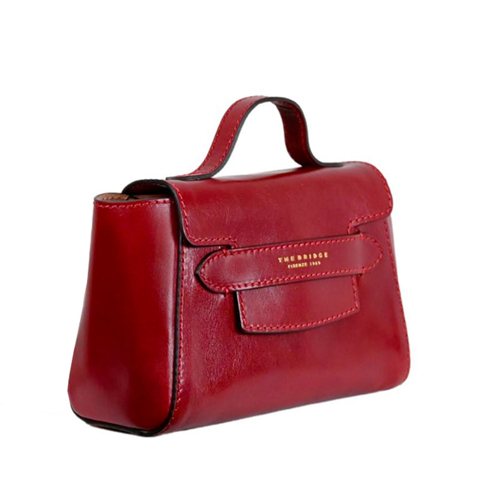 Borsa Donna a Mano con Tracolla THE BRIDGE linea Lucrezia in Pelle Rosso Ribes