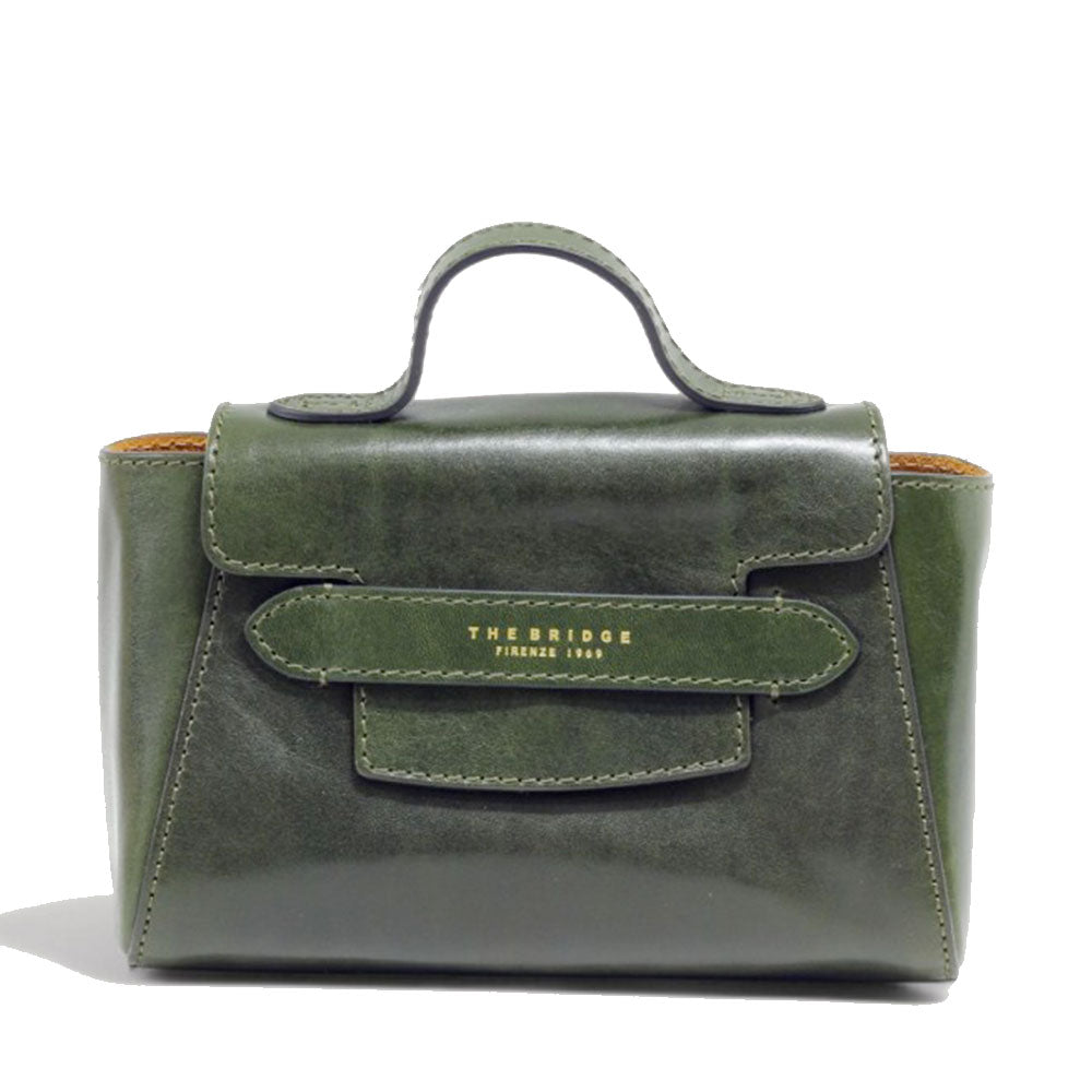 Borsa Donna a Mano con Tracolla THE BRIDGE linea Lucrezia in Pelle Verde Tirolo