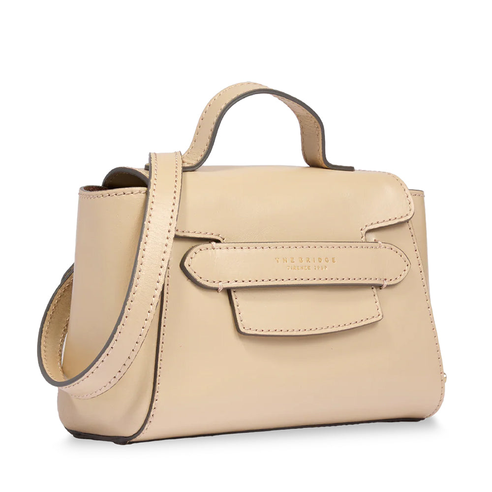 Borsa Donna a Mano con Tracolla THE BRIDGE linea Lucrezia in Pelle color Burro