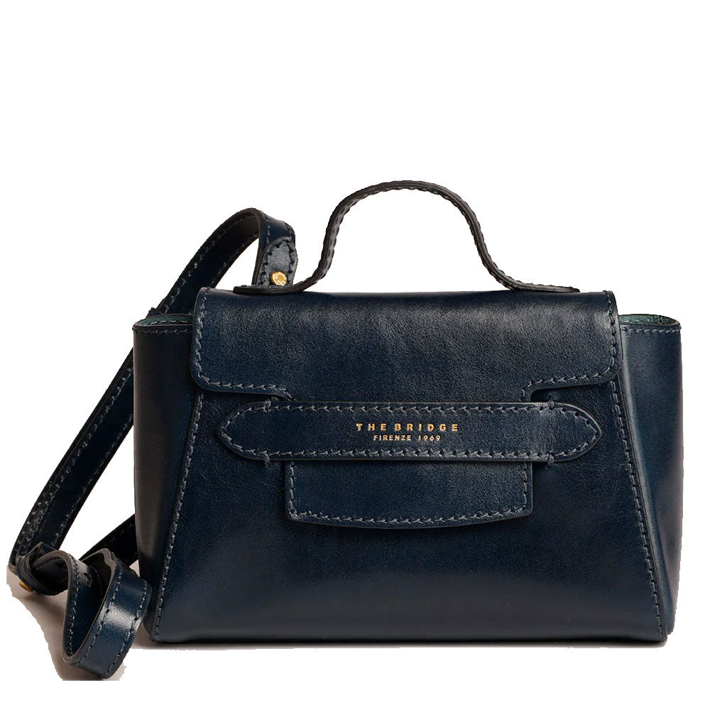 Borsa Donna a Mano con Tracolla THE BRIDGE linea Lucrezia in Pelle Blu Oltremare