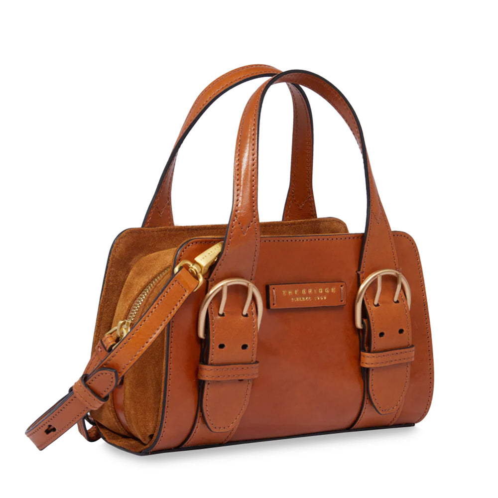 THE BRIDGE Damenhandtasche Elena-Linie aus cognacfarbenem Leder