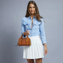 THE BRIDGE Damenhandtasche Elena-Linie aus cognacfarbenem Leder