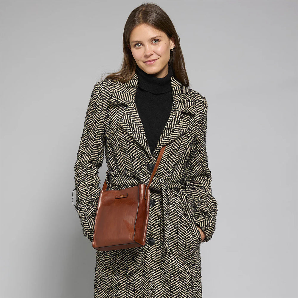 Borsa Donna a Tracolla THE BRIDGE linea Mirra in Pelle Marrone