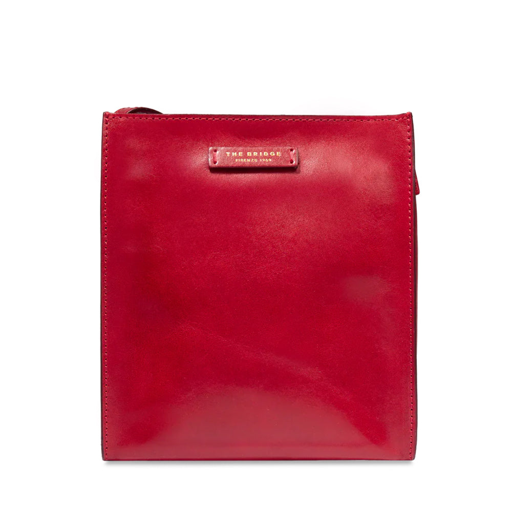 Borsa Donna a Tracolla THE BRIDGE linea Mirra in Pelle Rosso Ribes