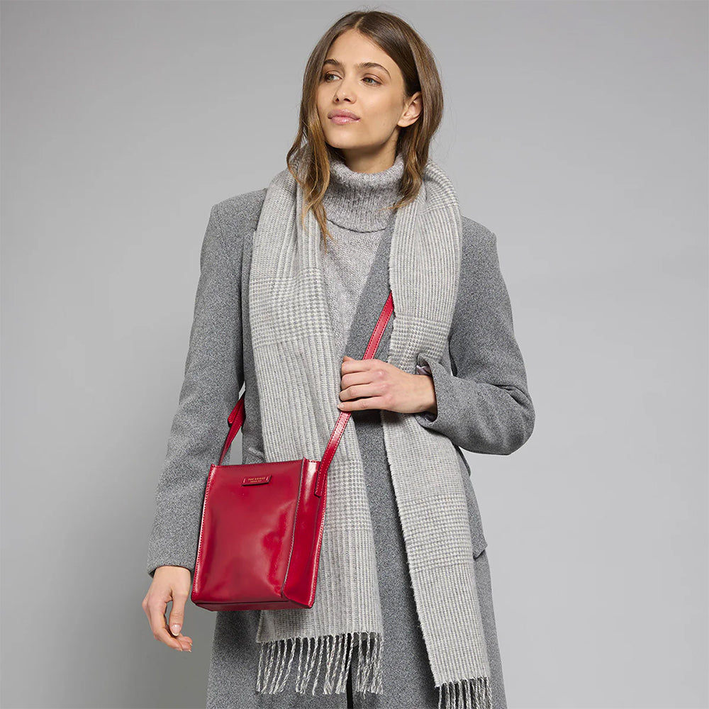 Borsa Donna a Tracolla THE BRIDGE linea Mirra in Pelle Rosso Ribes