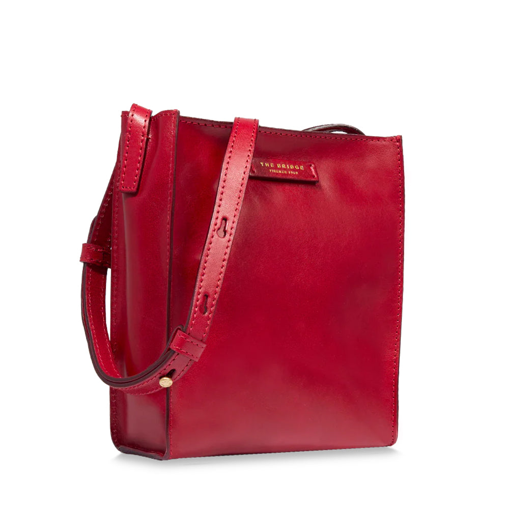 Borsa Donna a Tracolla THE BRIDGE linea Mirra in Pelle Rosso Ribes