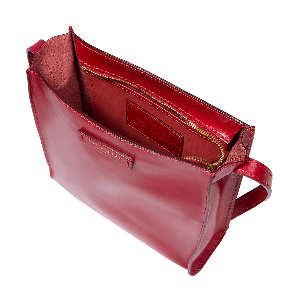 Borsa Donna a Tracolla THE BRIDGE linea Mirra in Pelle Rosso Ribes