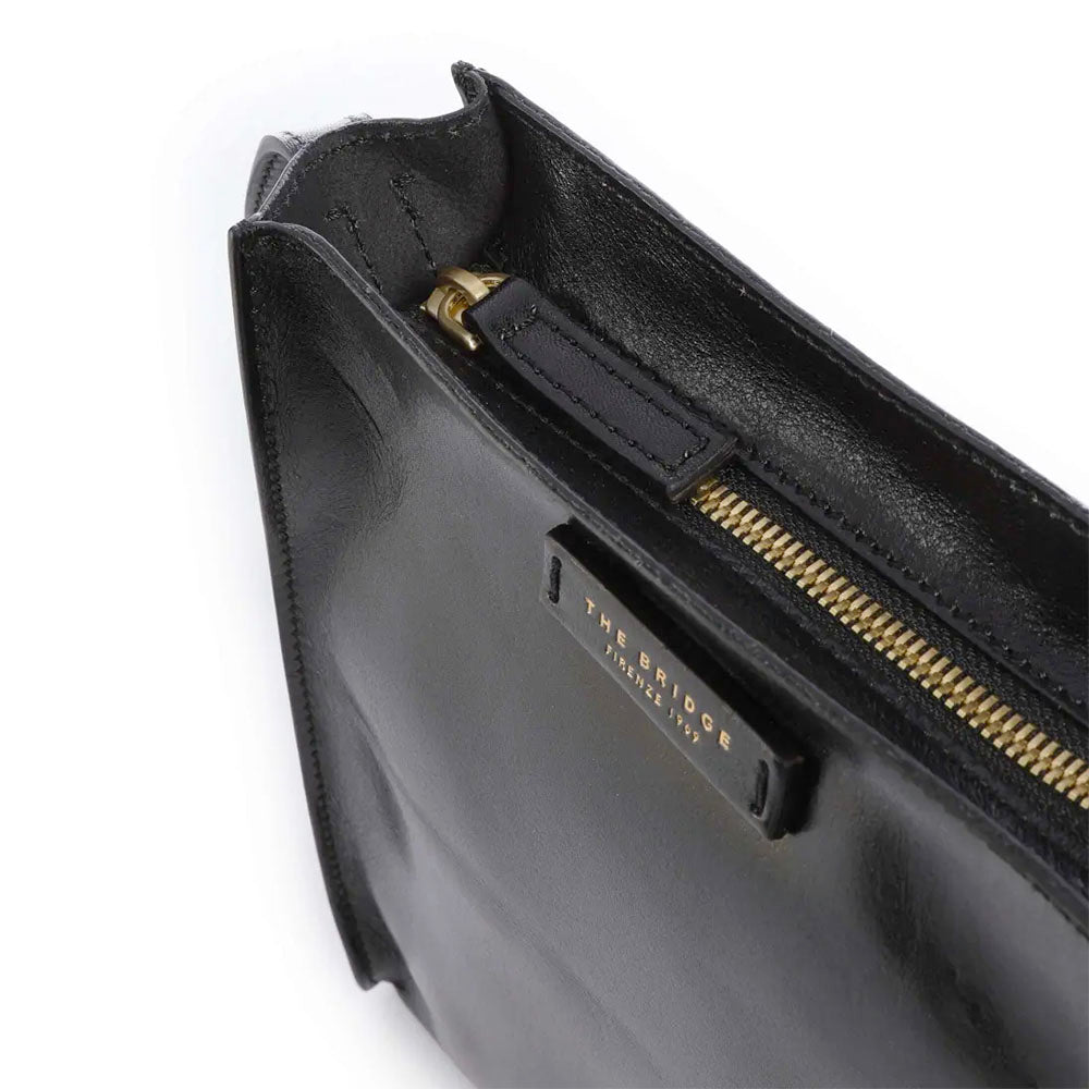 Borsa Donna a Tracolla THE BRIDGE linea Mirra in Pelle Nera