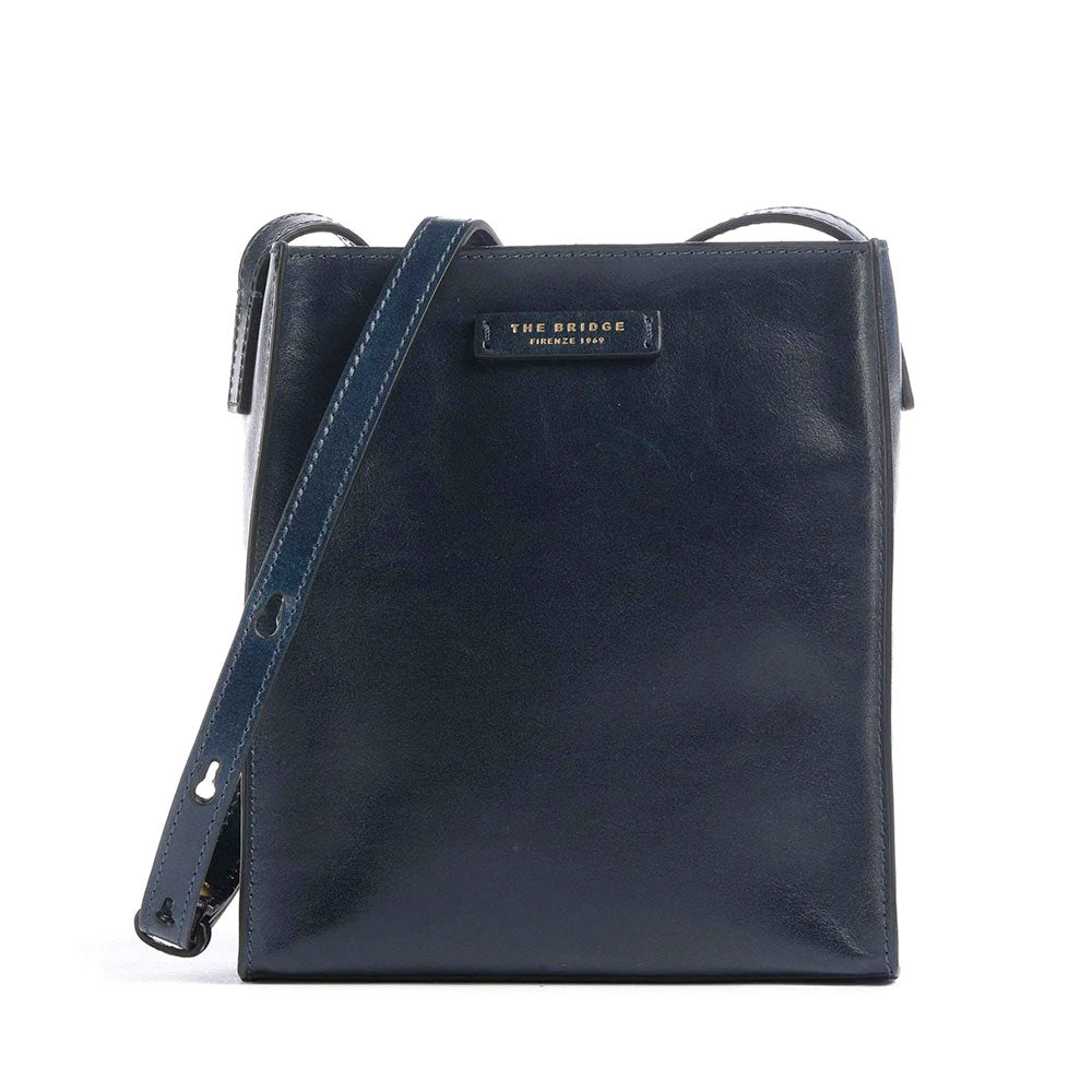 Borsa Donna a Tracolla THE BRIDGE linea Mirra in Pelle Blu Oltremare