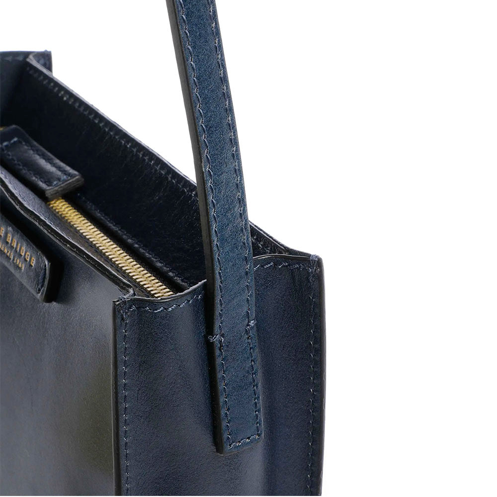 Borsa Donna a Tracolla THE BRIDGE linea Mirra in Pelle Blu Oltremare