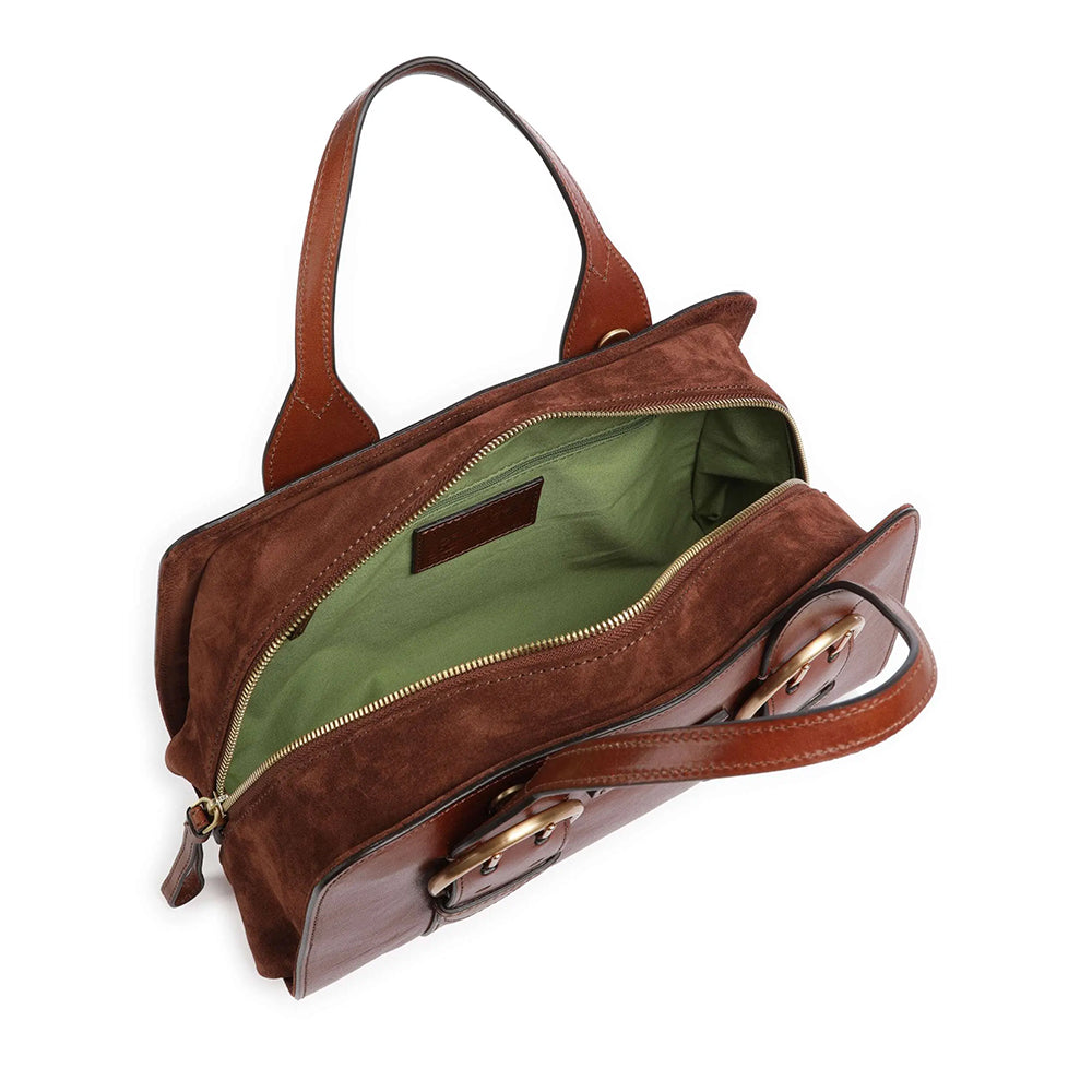 Mittlere Damenhandtasche THE BRIDGE Elena-Linie aus braunem Leder