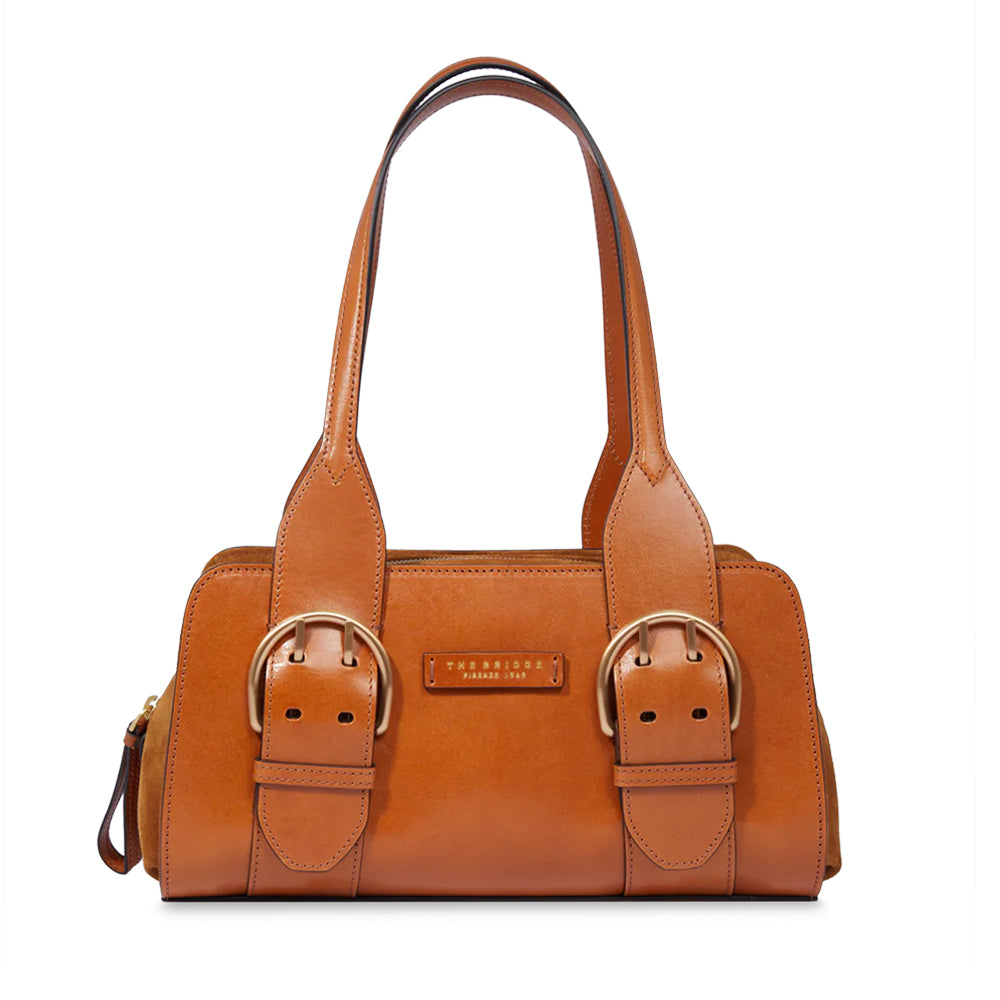 Borsa Donna a Spalla THE BRIDGE linea Elena in Pelle color Cognac