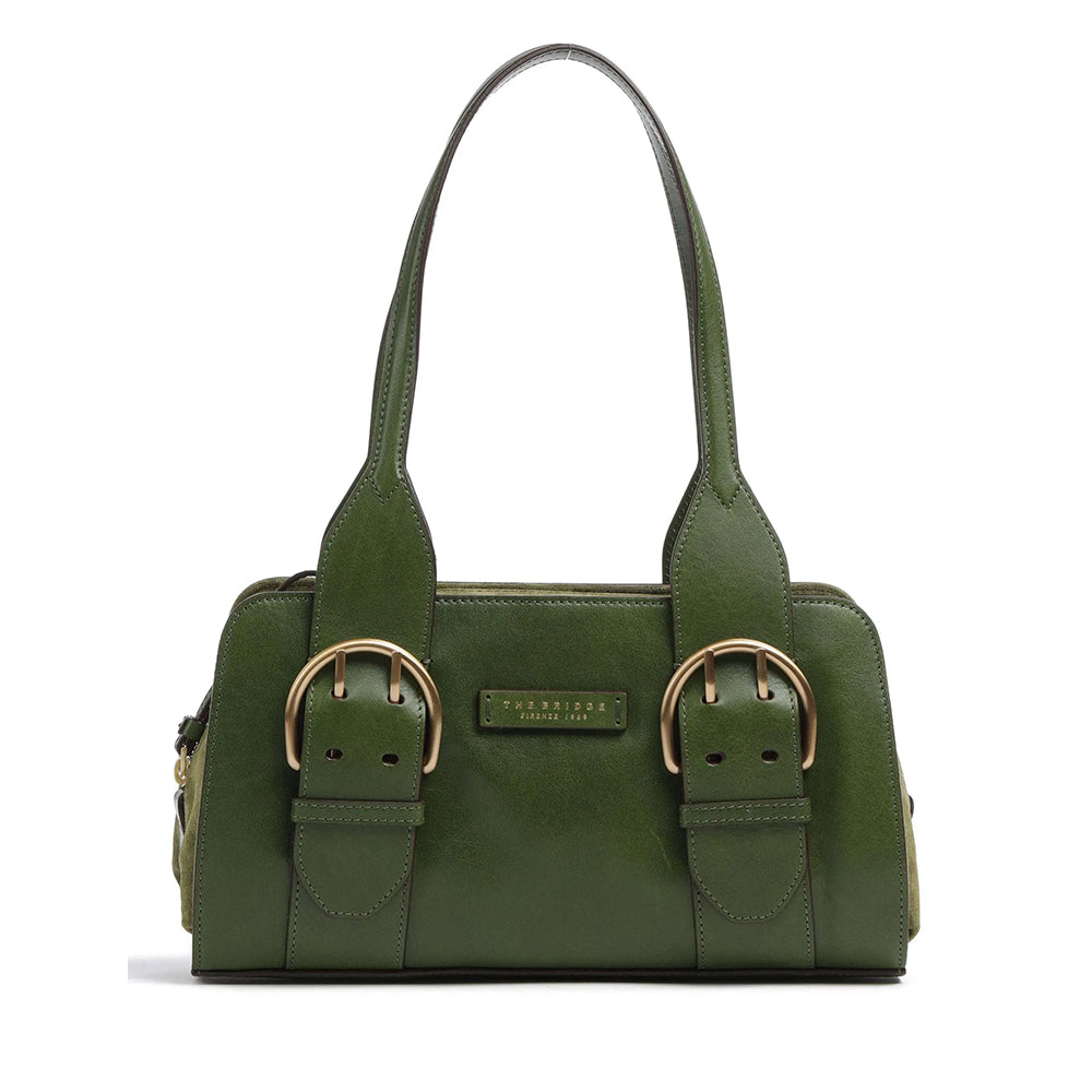 Borsa Donna a Spalla THE BRIDGE linea Elena in Pelle Verde Cipresso