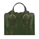 THE BRIDGE Elena Damen-Laptoptasche aus zypressengrünem Leder