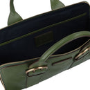 THE BRIDGE Elena Damen-Laptoptasche aus zypressengrünem Leder