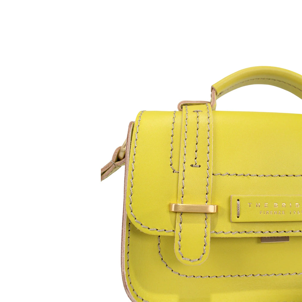 Borsa Donna Mini a Mano THE BRIDGE linea Ester in Pelle Giallo Lime