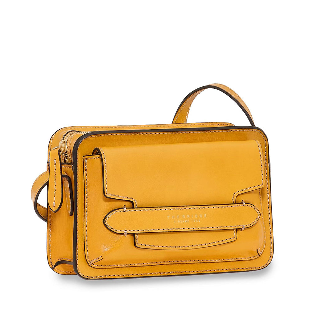 Borsa Donna Camera Case a Tracolla THE BRIDGE linea Lucrezia in Pelle Giallo Mais