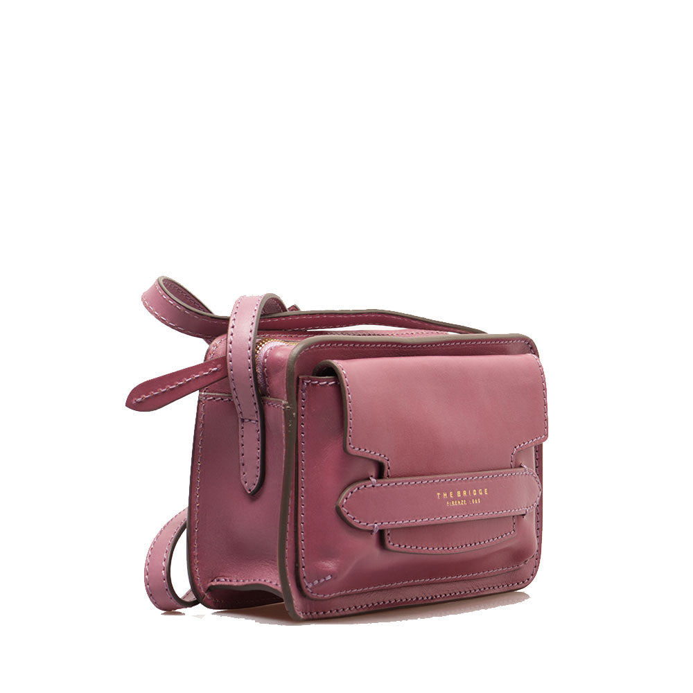 Borsa Donna Camera Case a Tracolla THE BRIDGE linea Lucrezia in Pelle color Malva