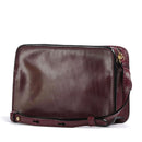 Damen-Umhängetasche/Kameratasche THE BRIDGE Lucrezia-Linie aus traubenfarbenem Leder