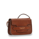 Kleine Damen-Umhängetasche THE BRIDGE aus braunem Leder der Lucrezia-Linie