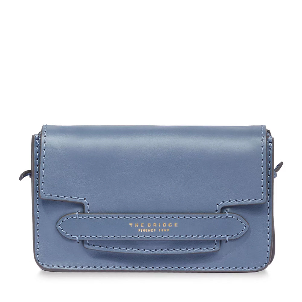 Mini Bag a Tracolla THE BRIDGE linea Lucrezia in Pelle color Sky