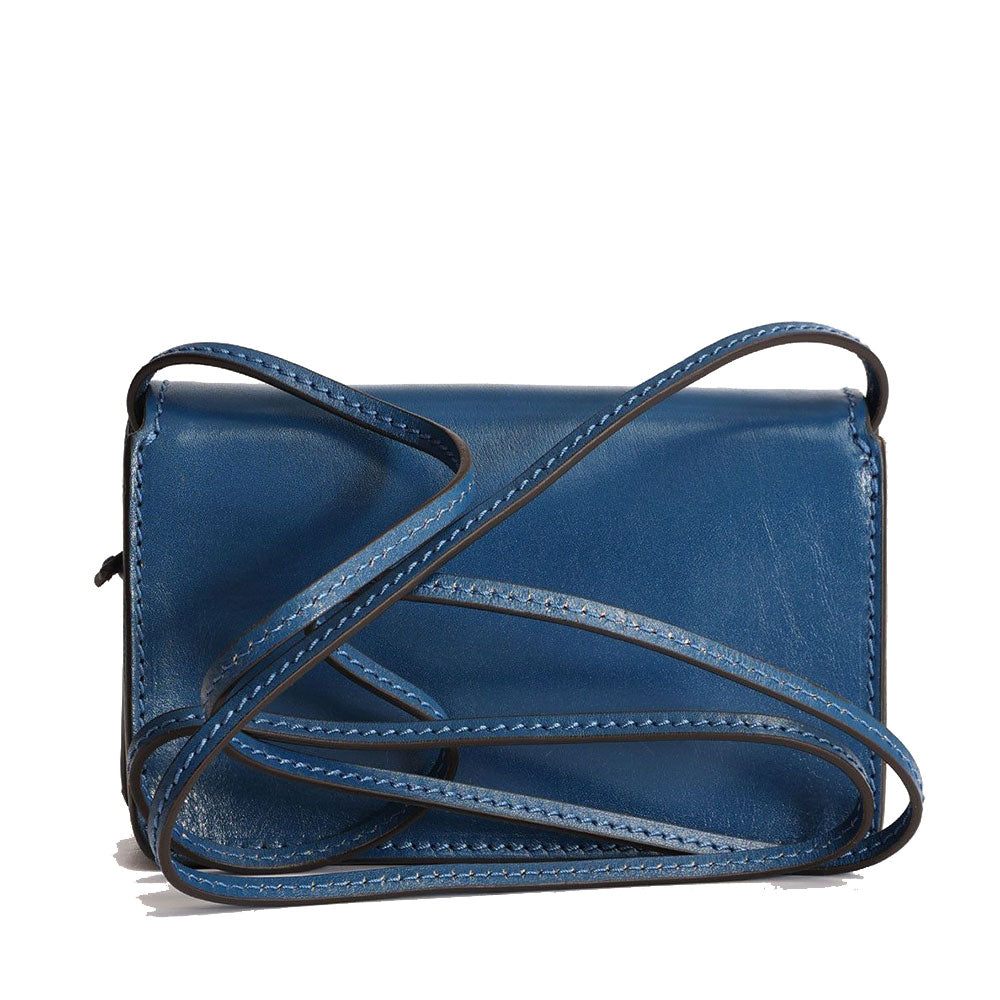 Mini Bag a Tracolla THE BRIDGE in Pelle Blu Jeans linea Lucrezia