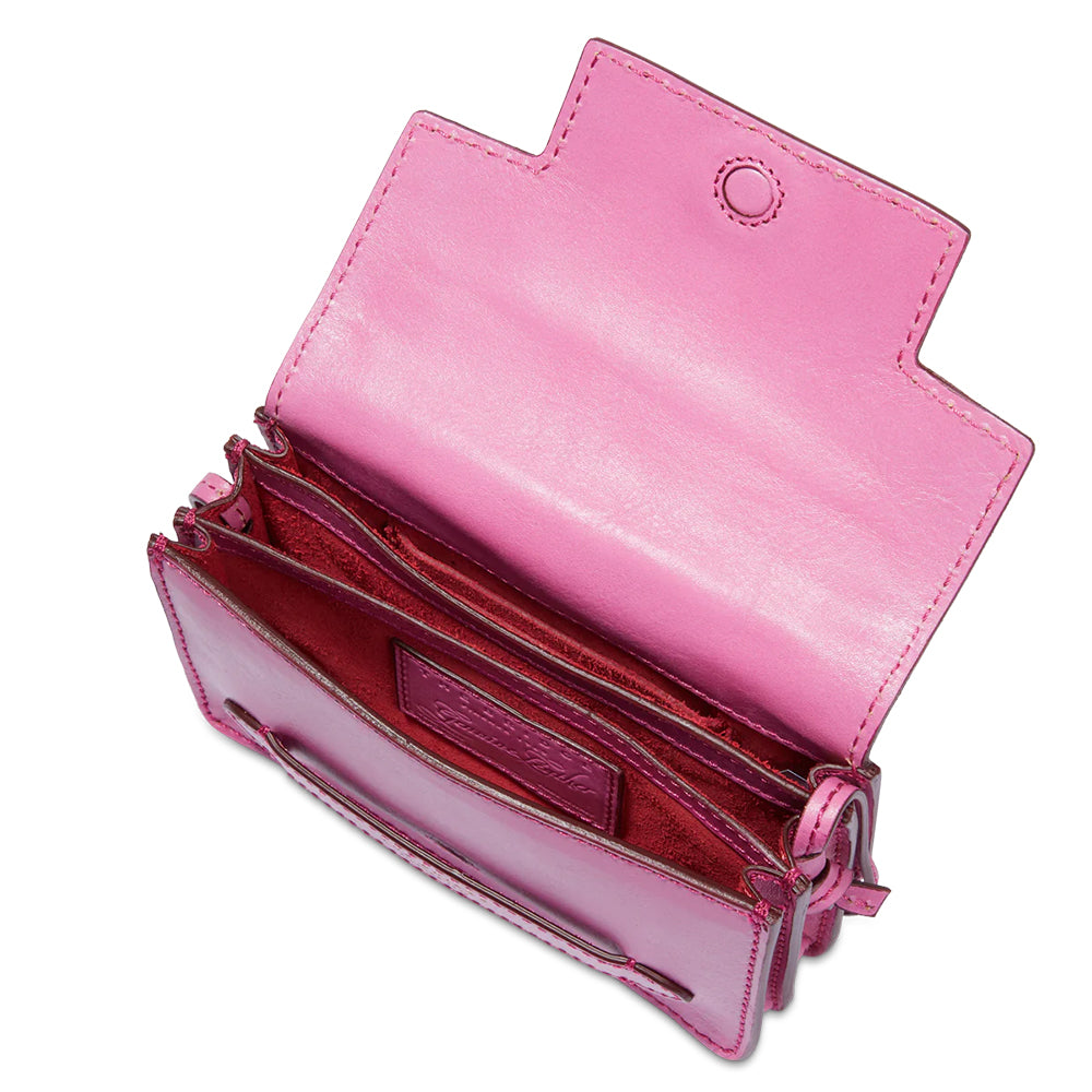 Mini Bag a Tracolla THE BRIDGE in Pelle Rosa Lipstick linea Lucrezia