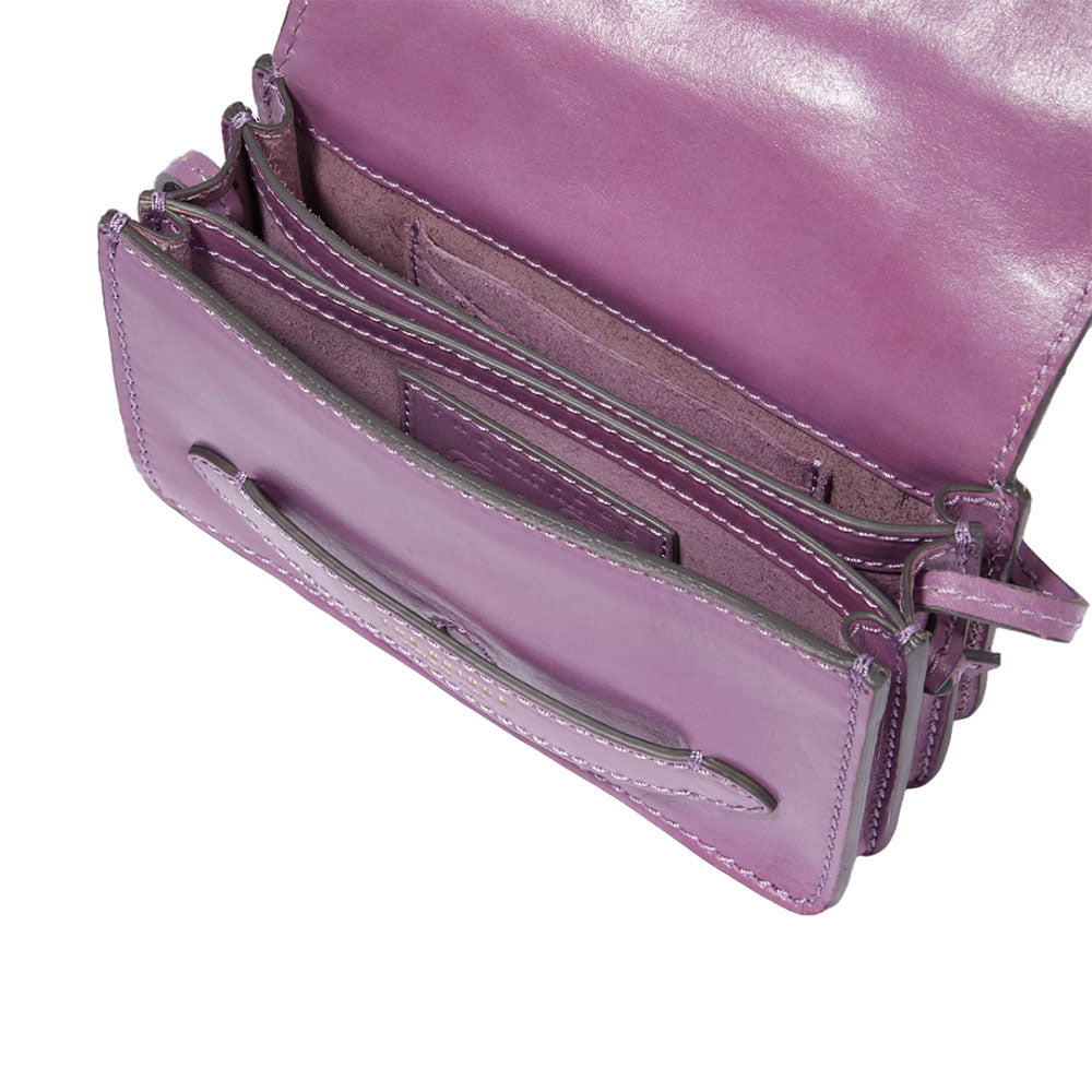 Mini Bag a Tracolla THE BRIDGE in Pelle color Malva linea Lucrezia