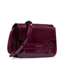 THE BRIDGE Damen-Umhängetasche, mittelgroß, Lucrezia-Linie aus lilafarbenem Leder