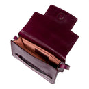 THE BRIDGE Damen-Umhängetasche, mittelgroß, Lucrezia-Linie aus lilafarbenem Leder