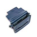 THE BRIDGE Große Damen-Umhängetasche aus der Lucrezia-Linie aus jeansfarbenem Leder