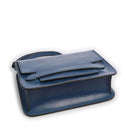 THE BRIDGE Große Damen-Umhängetasche aus der Lucrezia-Linie aus jeansfarbenem Leder