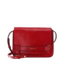 THE BRIDGE Große Damen-Umhängetasche aus der Lucrezia-Linie aus beerenrotem Leder