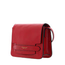 THE BRIDGE Große Damen-Umhängetasche aus der Lucrezia-Linie aus beerenrotem Leder