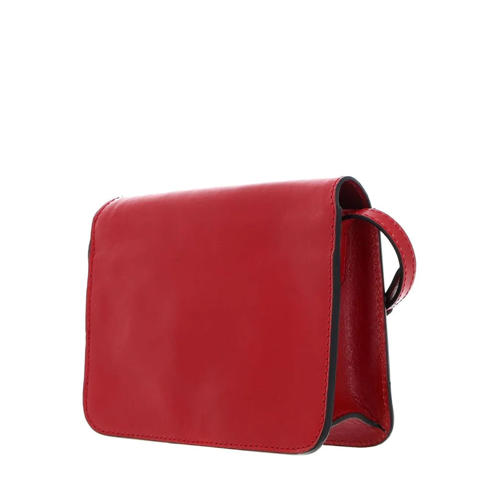 THE BRIDGE Große Damen-Umhängetasche aus der Lucrezia-Linie aus beerenrotem Leder