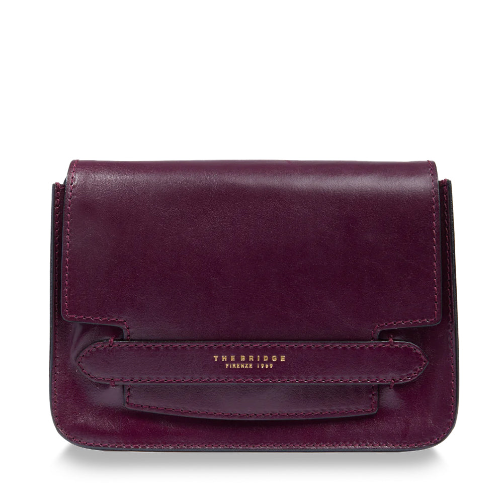 THE BRIDGE Große Damen-Umhängetasche Lucrezia-Linie aus lila Leder